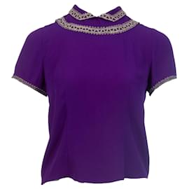 Isabel Marant-Royal Purple Embroidered Blouse-Purple