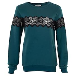 Sandro Pullover mit Spitzendetail Grün