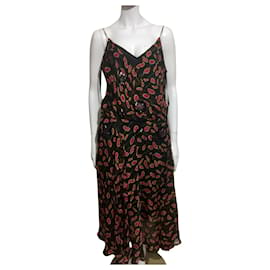 Diane Von Furstenberg-Impresionante vestido largo de seda con lentejuelas de DvF-Multicolor