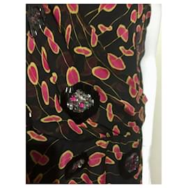 Diane Von Furstenberg-DvF splendido maxi abito in seta con paillettes-Multicolore
