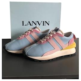 Lanvin Leder Sneaker Hellblau 38 Hellblau