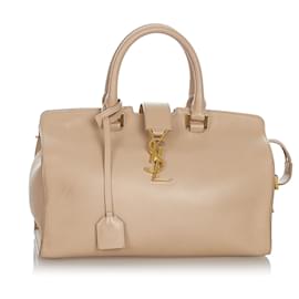 Yves Saint Laurent Cartable en cuir marron cabas Chyc YSL Marron Beige