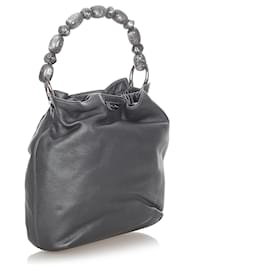 Dior-Dior Gray Leather Malice Handbag-Grey,Dark grey