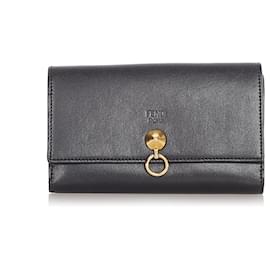 Fendi-Fendi Black By The Way Leather Wallet-Black