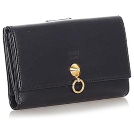 Fendi-Fendi Black By The Way Leather Wallet-Black