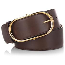 Cinto oval de couro Dolce & Gabbana marrom Marrom Dourado Castanho escuro