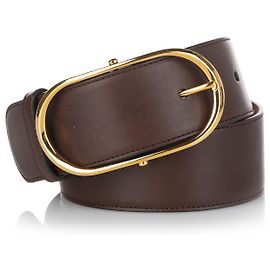 Dolce & Gabbana Dolce&Gabbana Brauner Ovaler Ledergürtel Braun Golden Dunkelbraun