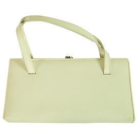 Furla Off White Leder Kussschloss Griffe Rahmen Clutch Mini Bag Handtasche Weiß