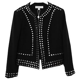 Michael Kors Jacke aus Crpe mit Nieten Schwarz