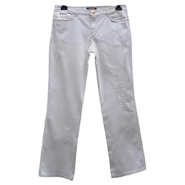 Calça Roberto Cavalli de algodão cor eggshell Fora de branco