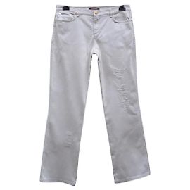 Pantalon Roberto Cavalli en coton couleur eggshell Blanc cassé