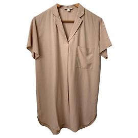 Cos Hemdkleid aus Seide beige Beige