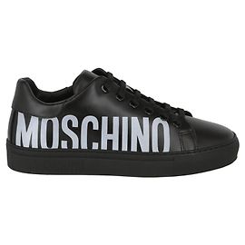 Moschino Sneakers da donna in pelle con logo Nero