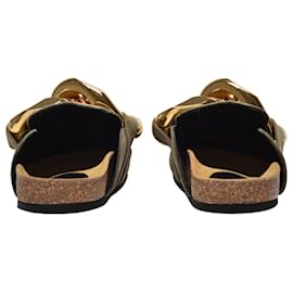JW Anderson-Chain Loafers in Khaki Leather-Green,Khaki