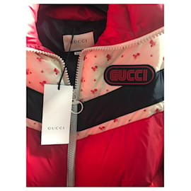 Gucci-Gucci Blumen Daunenjacke-Rot