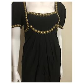 Temperley London-Kleid aus Temperley-Seide mit Metallverzierungen-Schwarz,Golden