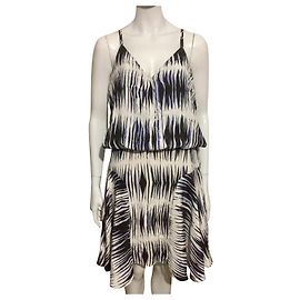 Milly strappy silk dress Black White Blue