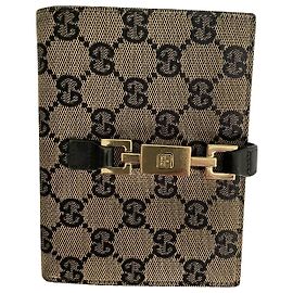 Portafoglio Gucci Monogramma Beige in Tessuto e Pelle Beige