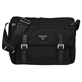 Prada-Prada black nylon shoulder bag NEW-Black