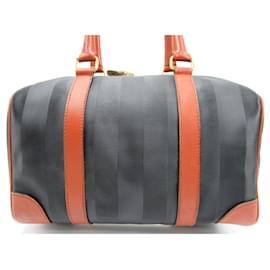 Fendi-Used] Fendi Boston bag back Mini Boston bag back Pecan Black Brown PVC x Leather-Brown,Black