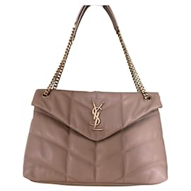 Sac à main Yves Saint Laurent Loulou Puffer Medium Beige en cuir Beige