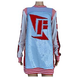 Faith Connexion Kleid Rot Blau Baumwolle Polyester XS Rot Blau
