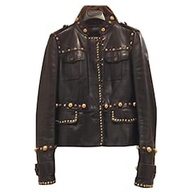 Gucci leather jacket black Black