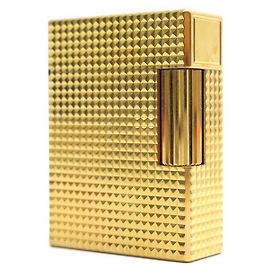 LIGHTER ST DUPONT LINE 2 PM C MICRODIAMOND TIP18692 GOLD PLATE + BOX Golden