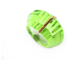 NEW BACCARAT RING 53 GREEN CRYSTAL + GREEN CRYSTAL RING BOX Green