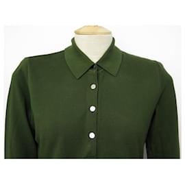 Hermès-HERMES SELLER LONG SLEEVE T SHIRT36 S IN GREEN COTTON GREEN TOP-Green