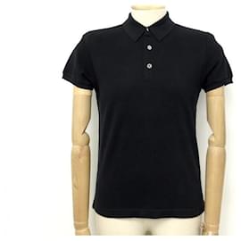 Hermès-NEW HERMES POLO SELLIER T SHIRT36 S IN BLACK COTTON NEW BLACK COTTON TOP-Black