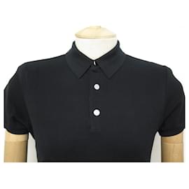 Hermès-NEW HERMES POLO SELLIER T SHIRT36 S IN BLACK COTTON NEW BLACK COTTON TOP-Black