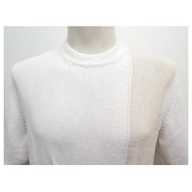 Hermès-HERMES SWEATER MOTIF H SHORT SLEEVES M 48 WHITE COTTON COTTON SWEATSHIRT-White