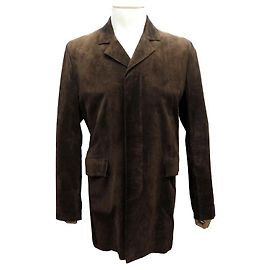 Hermès NEW HERMES JACKET LONG PORK LEATHER JACKET L 52 LEATHER JACKET Brown