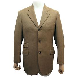 Hermès NEUE HERMES G JACKE9105 M 48 Braune Wolle 2 NEUE WOLLJACKE WESTE KNÖPFE Braun