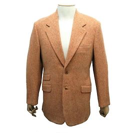 Hermès NEUE HERMES M JACKE 50 G9125 ORANGE KASCHMIRJACKE AUS KASCHMIRTWEED Orange