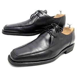 Paraboot-PARABOOT SHOES 9 43 Derby 2 BLACK LEATHER SHOES EYELETS-Black