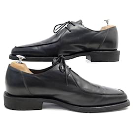 Paraboot-PARABOOT SHOES 9 43 Derby 2 BLACK LEATHER SHOES EYELETS-Black