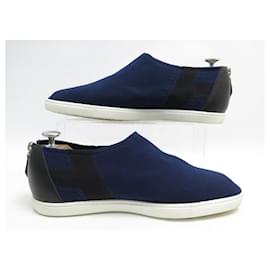 Hermès-NEW HERMES SNEAKERS OXYGEN SHOES 40.5 BLUE CANVAS SNEAKERS SHOES-Navy blue