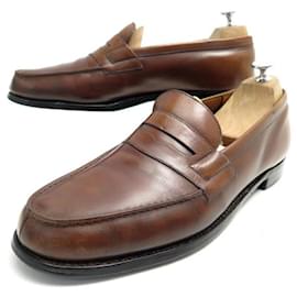 JM Weston-JM WESTON LOAFERS 180 9C 43 FINE BROWN LEATHER SHOES-Brown