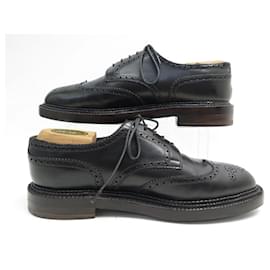 JM Weston-JM WESTON DERBY TRIPLE SOLE SHOES 9C 43 FINE BLACK LEATHER SHOES-Black