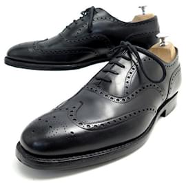 Church's-CHURCH'S RICHELIEU CHETWYND FLEURI SHOES 9g 43 LARGE BLACK LEATHER SHOES-Black