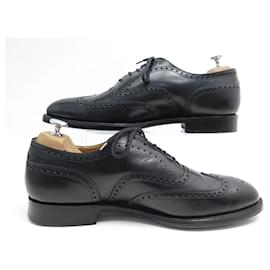 Church's-CHURCH'S RICHELIEU CHETWYND FLEURI SHOES 9g 43 LARGE BLACK LEATHER SHOES-Black