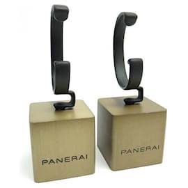 Panerai-Lot of 2 PANERAI OFFICINE LUMINOR WATCH DISPLAY DISPLAYS + STANDS-Golden