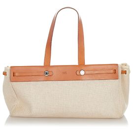 Hermès Hermes Brown Herbag Cabas MM Marrone Beige