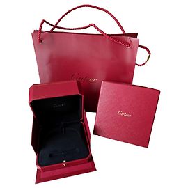 Cartier Authentic Love Bracelet bangle lined box and paper bag Red