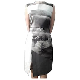 Autre Marque Vestido de patchwork elástico con estampado Cady D. Multicolor