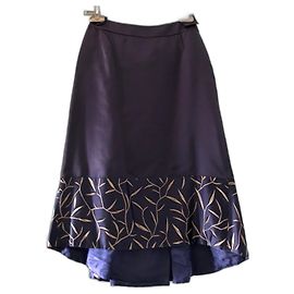 GONNA PRADA SATIN CHINOISE. Blu navy