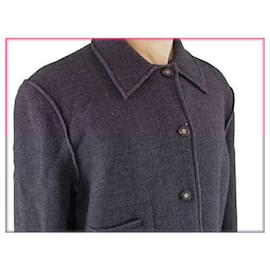 Fendi-[Used] FENDI FENDI Coat Logo Button Ladies # 40 size Dark gray x gold [Fendi] G1218-Dark grey,Gold hardware