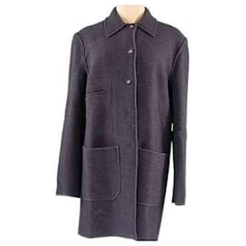 Fendi-[Used] FENDI FENDI Coat Logo Button Ladies # 40 size Dark gray x gold [Fendi] G1218-Dark grey,Gold hardware